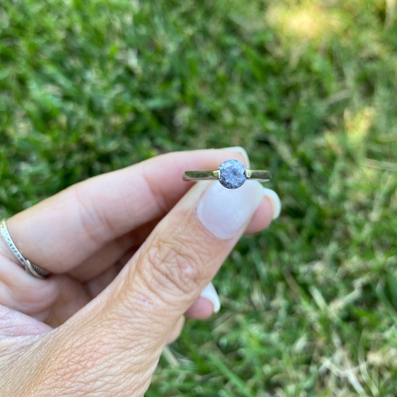 Vintage Silver Cathedral Solitaire Gemstone Ring - Picture 2 of 7